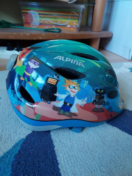 Detska helma alpina - super stav + rukavice, s