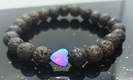 Náramok lávový kameň alebo matný ónyx,kuk popis a, 