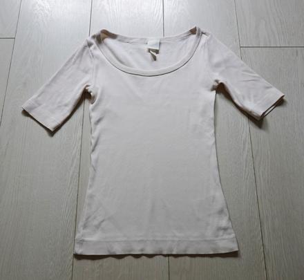 Vrúbkované tričko h&m basic, h&m,xs