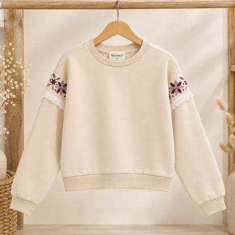 Dievčenská mikina newness kids s kvetinovým detail, 122 / 128 / 134 / 140 / 152