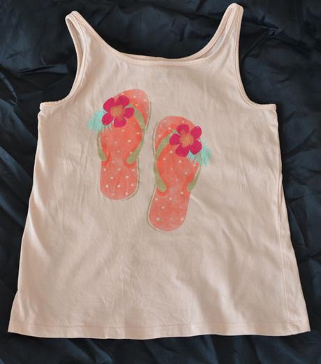 Letné tričko s obrázkom plážových šlapiek, c&a,140