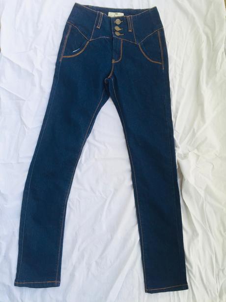 Rifle tmavomodre s vysokym pasom vintage styl velk, xs