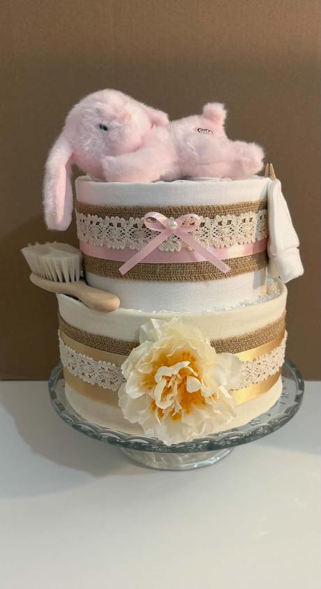 Plienková torta ružové pohladenie - pre dievčatko,