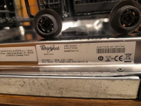 Umývačka riadu vstavaná whirlpool wbc 3c26 x, whirlpool