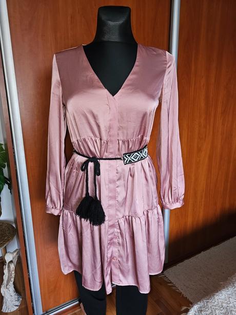 Saténové saty hm, h&m,s