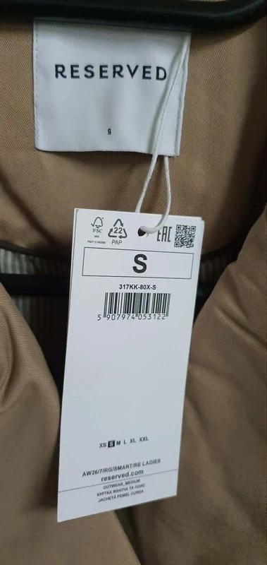 Bavlnený trenčkot s opaskom vel. s reserved, reserved,s
