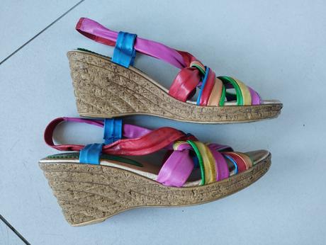 Farebné kožené sandálky, 38