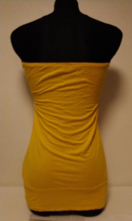 Dámsky žltý elastický top bez ramienok, amisu, amisu,xl