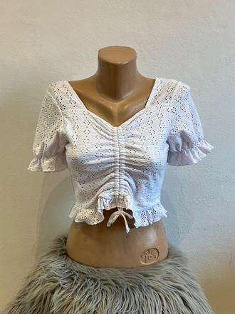 Dievčenský crop top biely terranova (152-158), terranova,152
