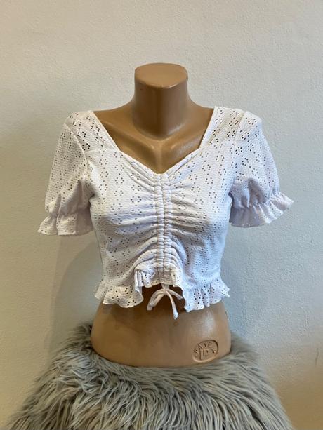 Dievčenský crop top biely terranova (152-158), terranova,152