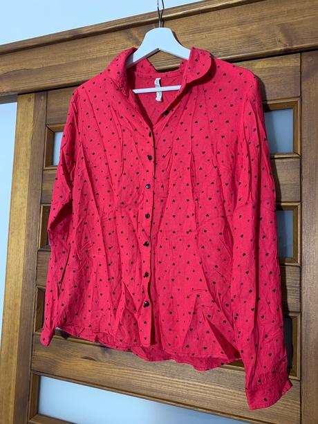 Červená košela/srdiečkovaná, m