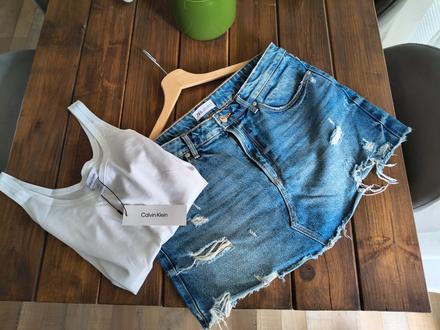 Zara riflová mini sukňa xl, zara,xl