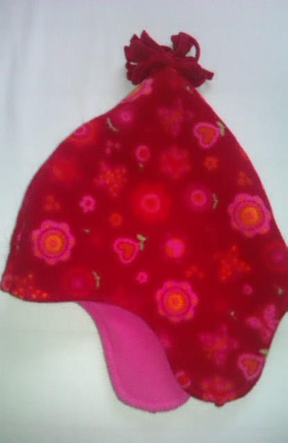 Podšitá červená vzorovaná čiapka 1,5-3 (6) r., h&m,92