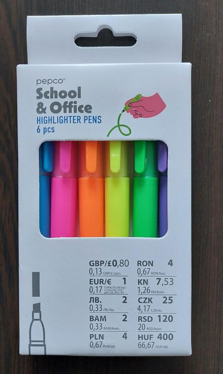 Zvýrazňovače pepco school & office 6ks,