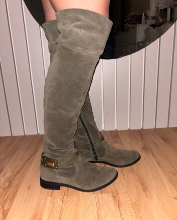 Kožené čižmy nad koleno kati 37, 37