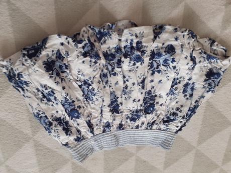 Biela dievcenska sukna s modrymi kvetmi, h&m,104