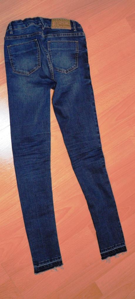 Znackove elasticke slimky, denim,140