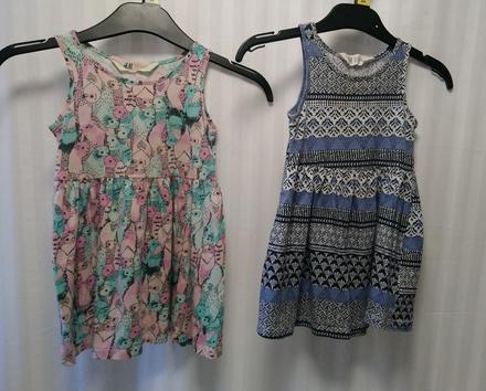 2 ks dievčenské šaty so vzorom, h&m, 92-98 cm, h&m,92