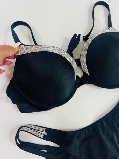 Čierne kamienkove plavky victorias secret pink, victoria's secret,l / s