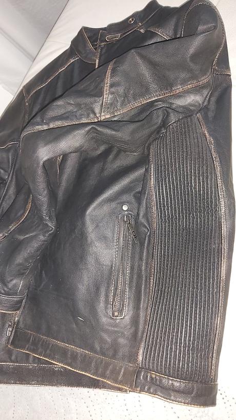 Kožená podšitá bunda, l