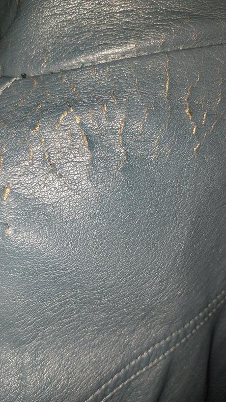 Petrolejová koženková bunda, m