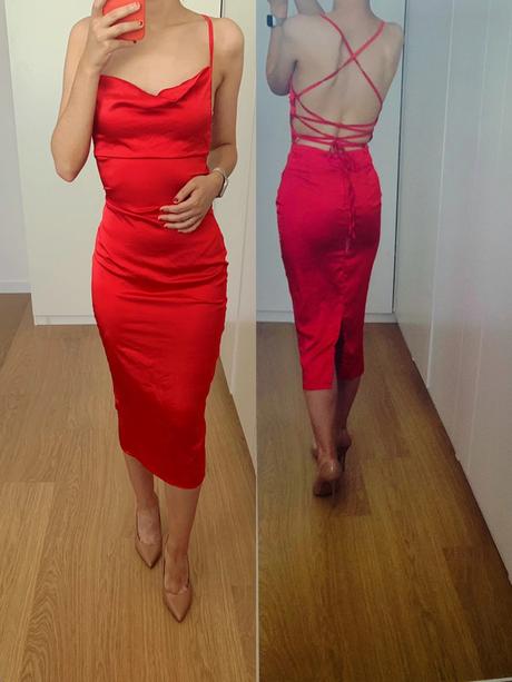 Saténové šaty naanaa, xs