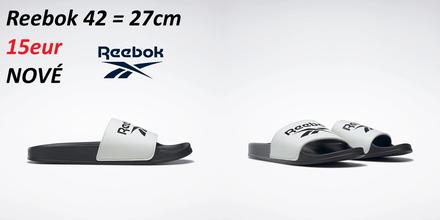 Šľapky reebok bieločierne, reebok,42