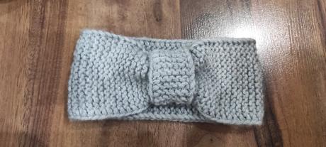 Pletená čelenka - sivá, m