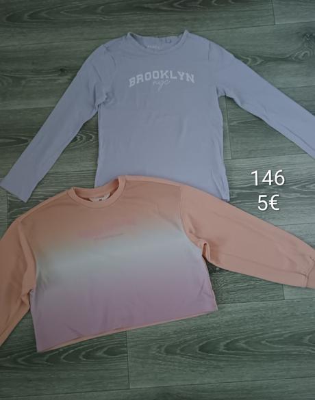 Tričká s dlhým rukávom, h&m,146