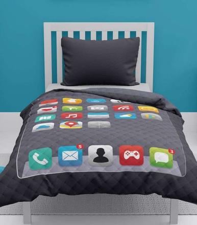 Prehoz na posteľ 170x210 telefón grey,