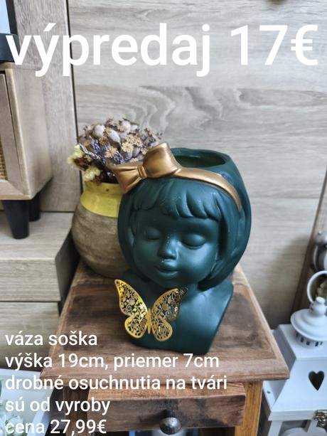 Krásna váza v tvare sošky výpredaj,