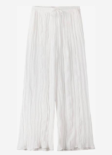 Široké biele nohavice, bershka,m