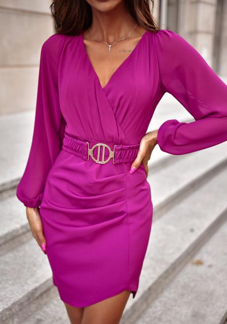 Dámske elegantné šaty mira purpurová, 36 / 38 / 40 / 42