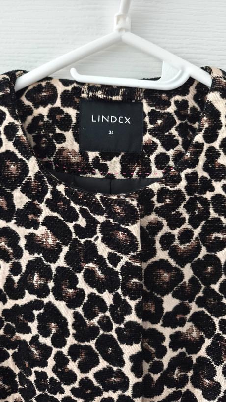 Tigrovaný elegantný dámsky zimný kabát. lindex, lindex,34