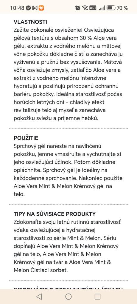 Sprchový gél aloe vera, 