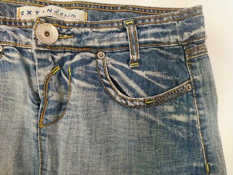 Dámska krátka modrá riflová sukňa extym denim, m, denim,m