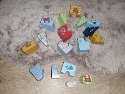 Drevené kocky more 17 kusov, 