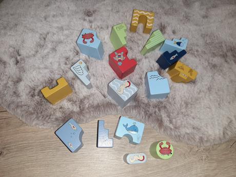 Drevené kocky more 17 kusov, 