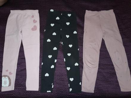 3x zateplené legíny, h&m,134