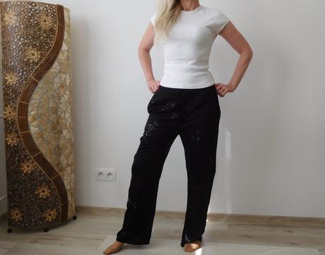 Zara nohavice dámke štrasový vzor, m v,, zara,m