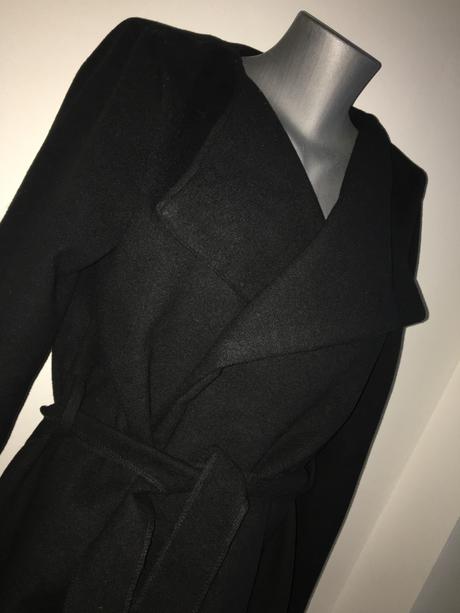 Dámsky čierny kabát, l