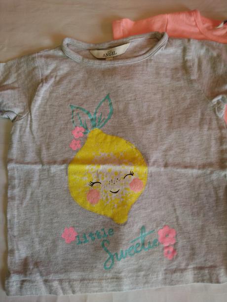 2 ks tričiek ružové a sivé na 2-3 roky, angel, evie angel,92