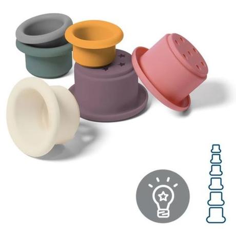 Babyono edukačná silikónová hračka do kúpeľa cup, 