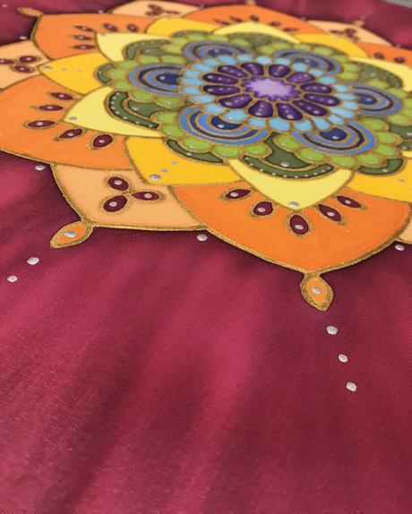 Mandala 7 chakras na hodvab 41x41 cm, 