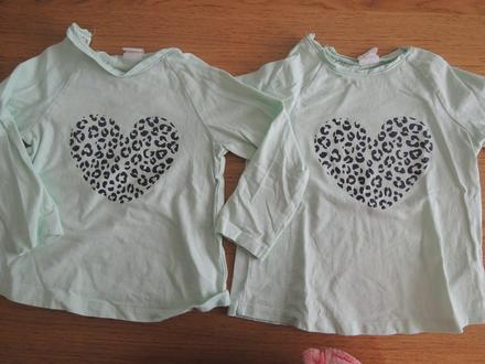 2 x mentolove zelene tricka, h&m,86