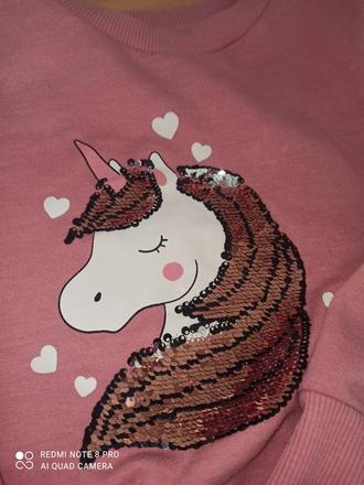 Mikina jednorožec - meniace sa flitre, sinsay,104