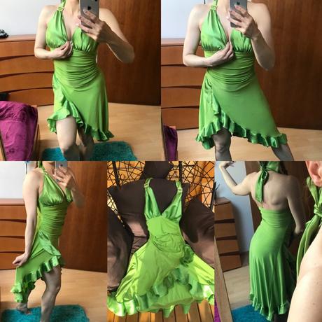 Zelené saténové šaty xs/s, xs