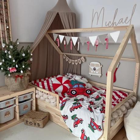 Drevená detská posteľ domček,rôzne veľkosti, šírka (cm): 90,dĺžka (cm): 200