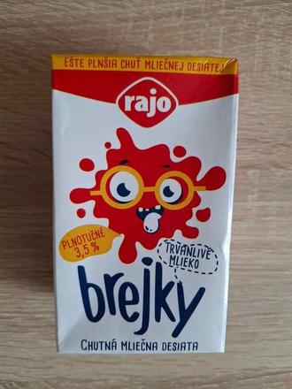 40 ks mlieko rajo brejky neochutené 250 ml,