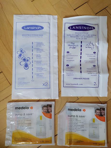 Medela a lansinoh sáčky na mlieko a topcom sáčky, 